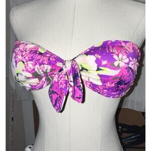 Victoria Secret Swim Bikini Top. Multi-color Floral Tropical Print. Size Medium